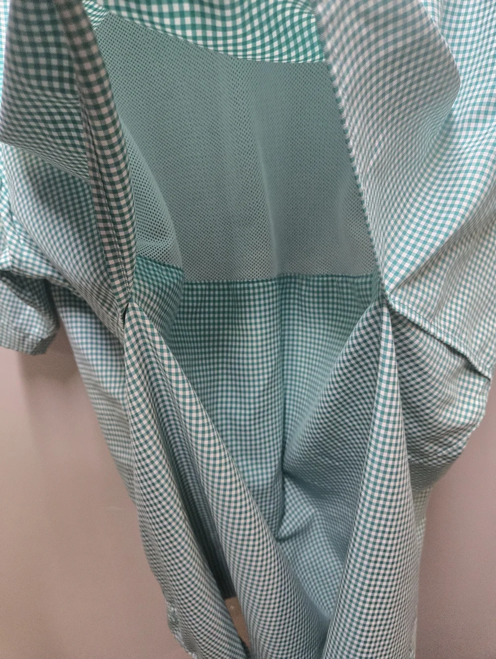 Magellan Fish Gear Mens Large Short Sleeve Button Down Shirt Green White
